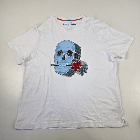 Robert Graham Men Roseland Short Sleeve Knit Graphic T Shirt In White Color 3XL - Picture 3 of 12